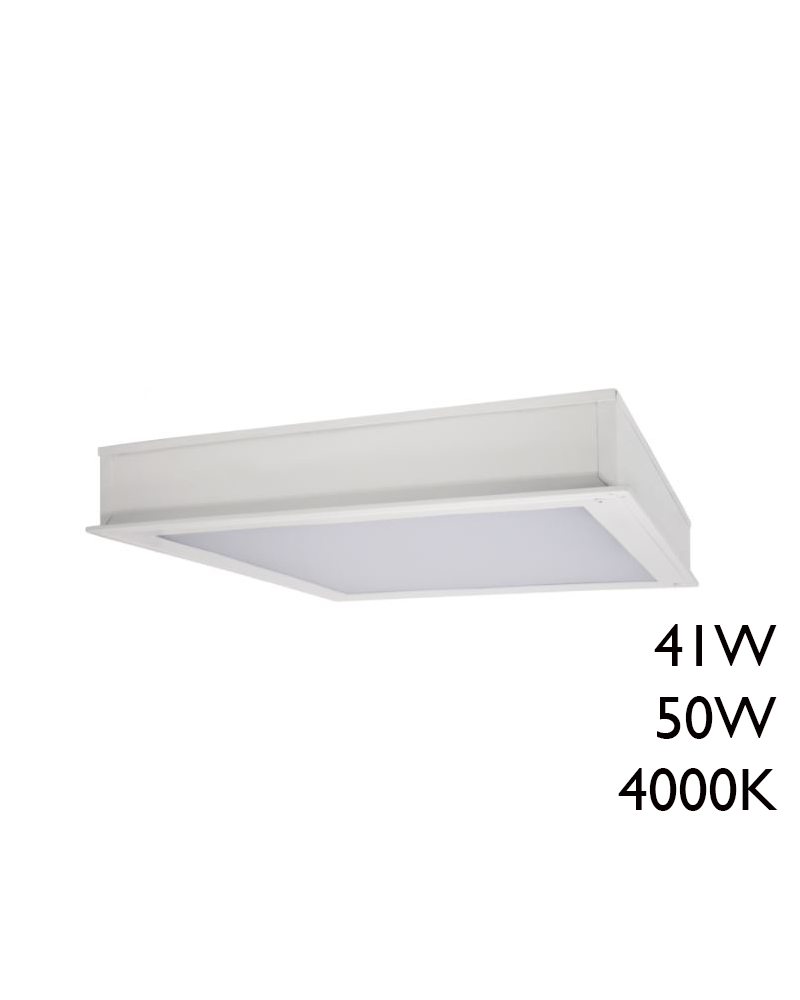 LED recessed steel panel with white finish 60x60cm + 50,000h IP65