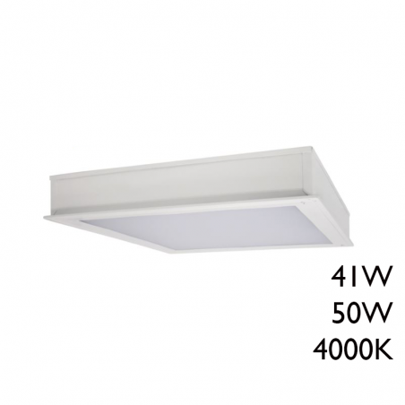 Panel LED de empotrar de acero acabado blanco 60x60cm +50.000h IP65