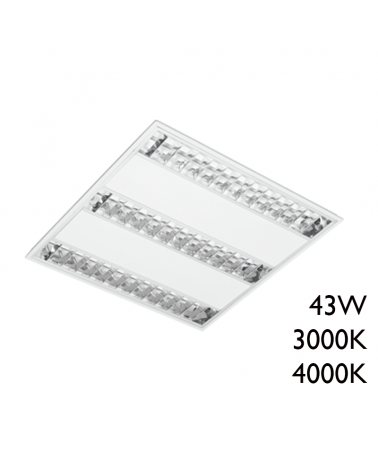 Panel LED de empotrar de acero acabado blanco 43W 60x60cm +50.000h