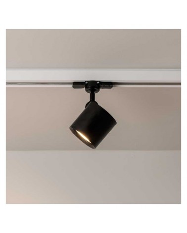 GU10 zamak and aluminum smooth cylinder rail spotlight adjustable three-phase 7.7cm