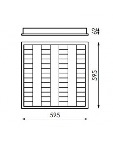Panel LED de empotrar de acero acabado blanco 55W 60x60cm +50.000h