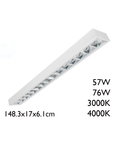 Panel LED de superficie de acero acabado blanco 148,3x17cm +50.000h