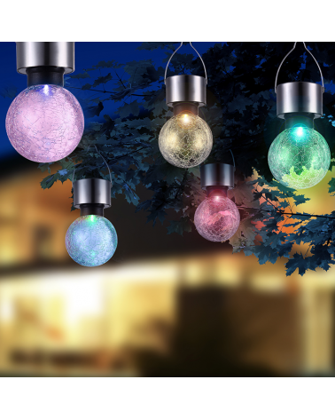 Stainless steel RGB LED solar lamp IP44