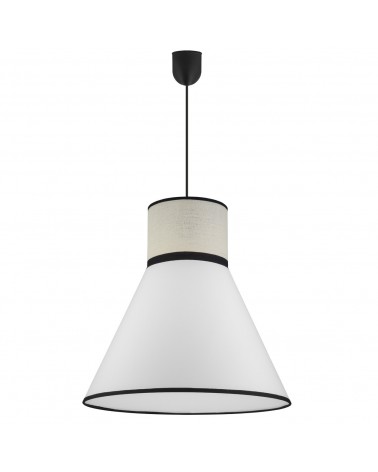 Ceiling lamp 40cm fabric lampshade with two finishes Nordic oriental style black details 60W E27