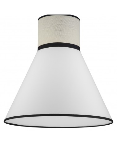 Lámpara de techo 40cm pantalla tela con dos acabados estilo nórdico oriental detalles negros 60W E27