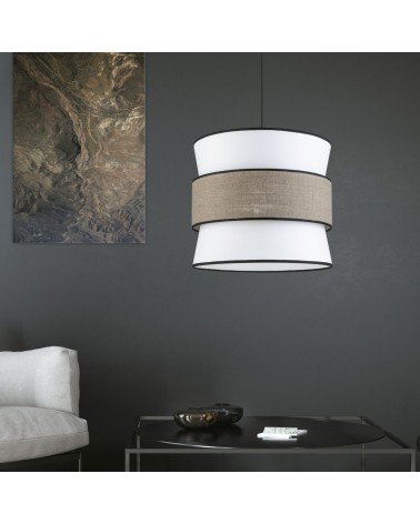 Hanging ceiling lamp lampshade 40cm oriental style cona beige, mink and black finish 60W E27