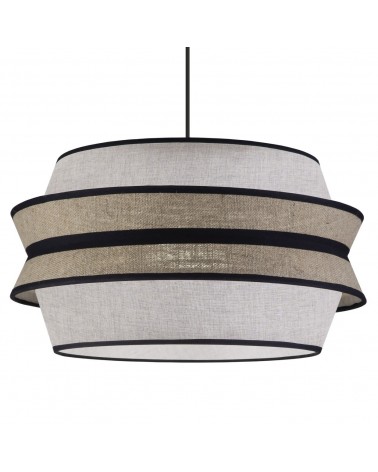 Hanging ceiling lamp lampshade 40x30cm oriental style cona mink, tan and black finish 60W E27