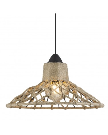 Rustic ceiling lamp 60W E27 interlaced rope lampshade
