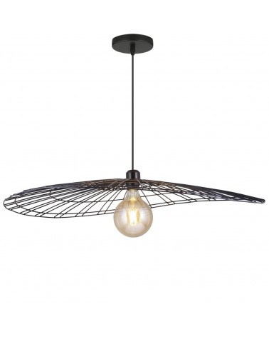 Lámpara de techo 80cm de pantalla metal negro 60W E27