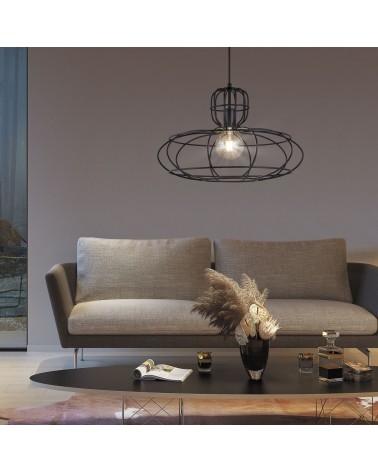 48cm ceiling lamp with black metal screen type black lamp holder grid 60W E27