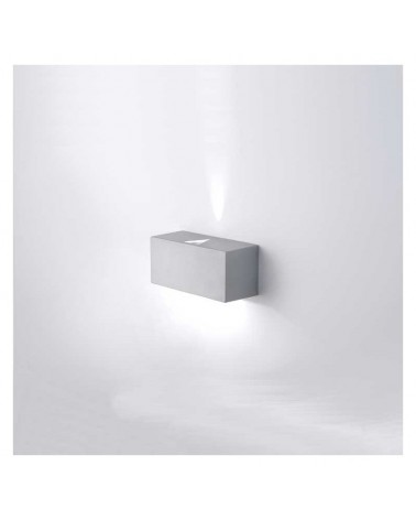 Aplique 11x5cm rectangular aluminio regulable 2x5W 2700K 500Lm luz superior e inferior
