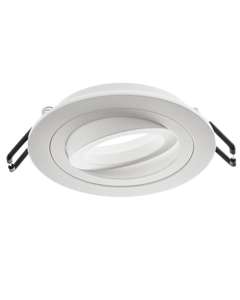 Downlight aro empotrable aluminio redondo blanco basculante GU10.
