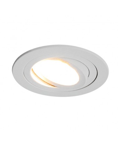 Downlight aro empotrable aluminio redondo blanco basculante GU10.