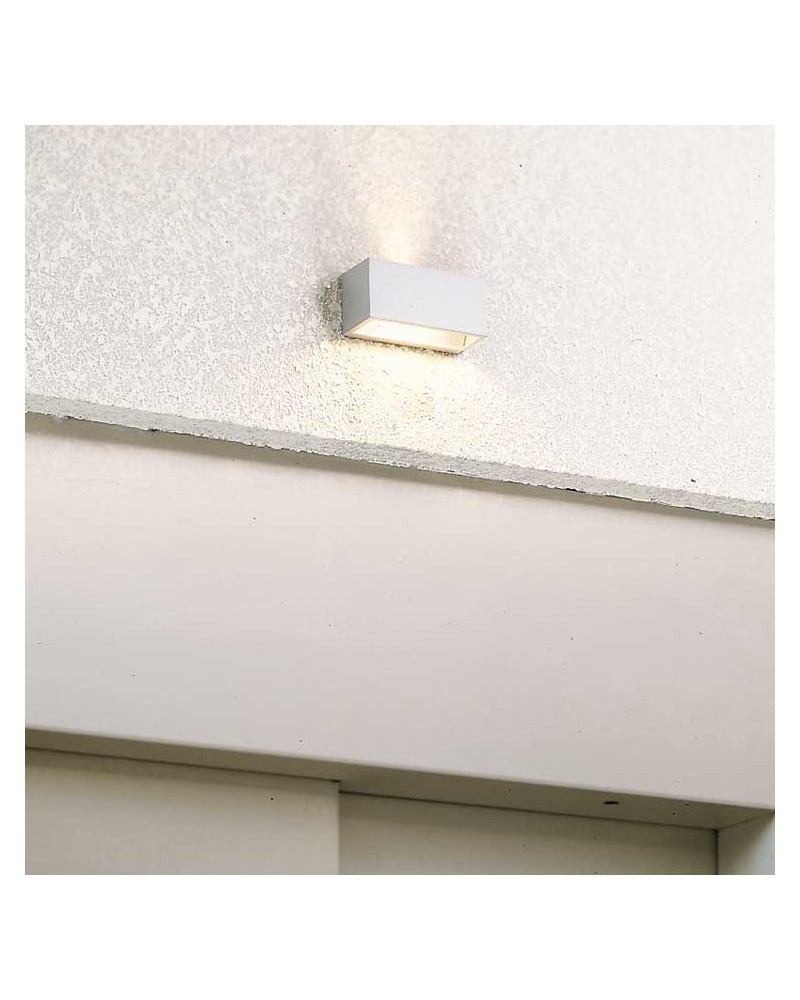 Aplique 11x5cm rectangular aluminio regulable 2x5W 2700K 500Lm luz superior e inferior