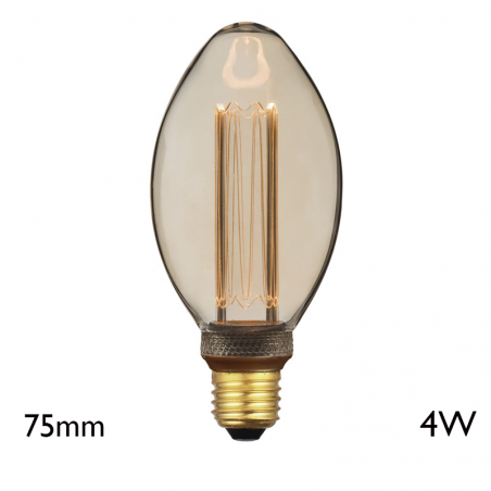 Bombilla Vintage Ámbar 75 mm filamentos LED E27 4W 2000K 200 Lm
