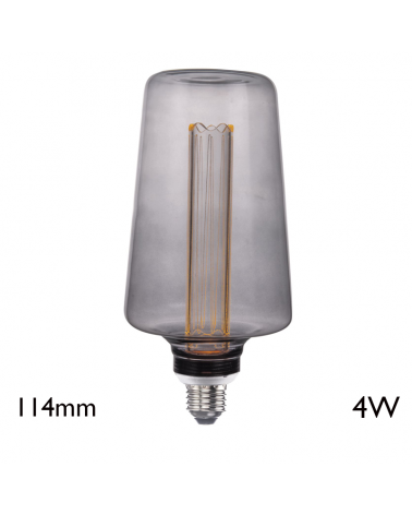 Smoked Gray Conical Light Bulb 114 mm LED E27 4W 2000K 120Lm