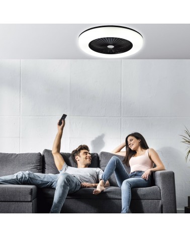 Black finish acrylic ceiling fan 55cm LED 36W 3000-6000K