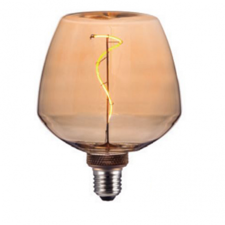 Vintage Amber Bulb 123 mm vertical spiral LED filaments E27 4W 1800K 220 Lm