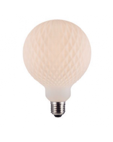 Vintage Striated Globe bulb ceramic effect 125 mm LED E27 4W 3000K 500Lm