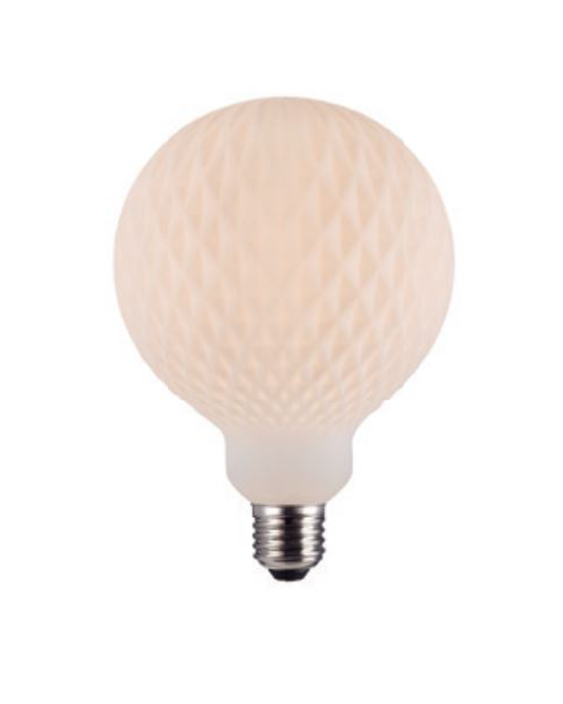 Vintage Striated Globe bulb ceramic effect 125 mm LED E27 4W 3000K 500Lm