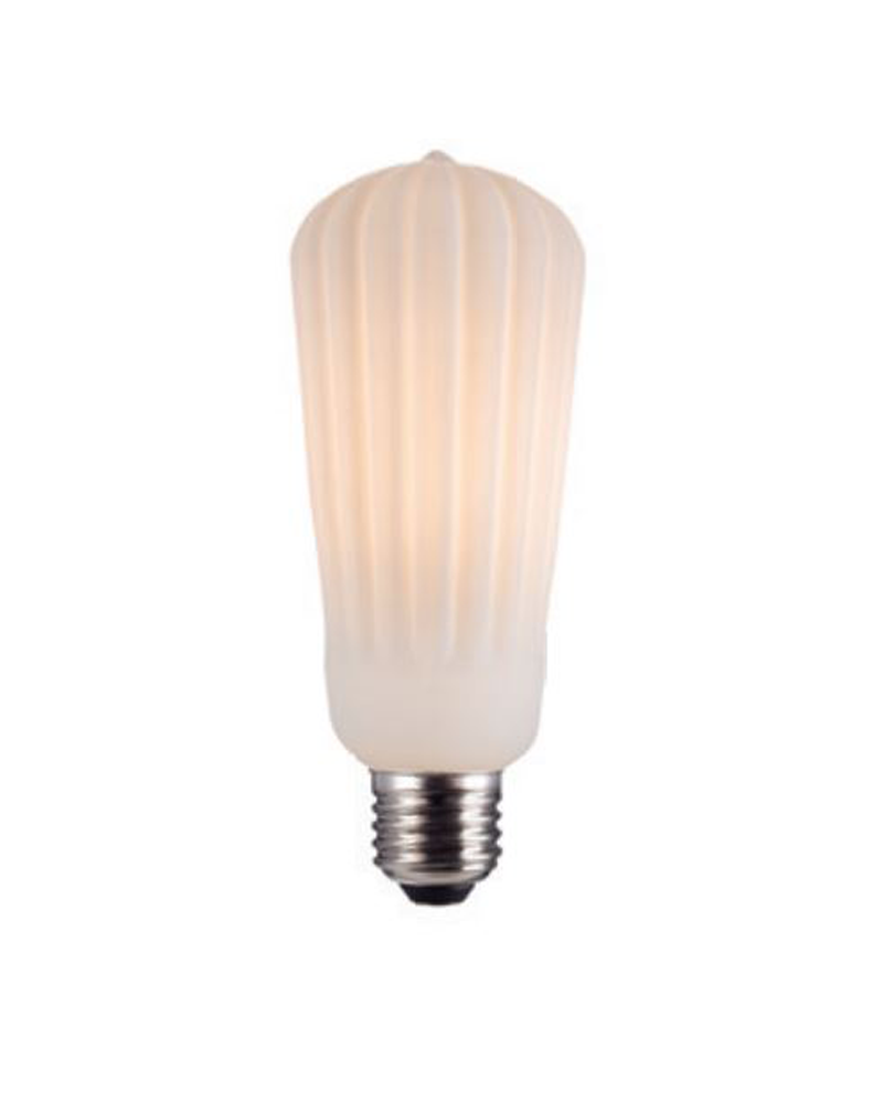 Vintage Torch Light Bulb Striated ceramic effect 64 mm LED E27 4W 3000K 500Lm