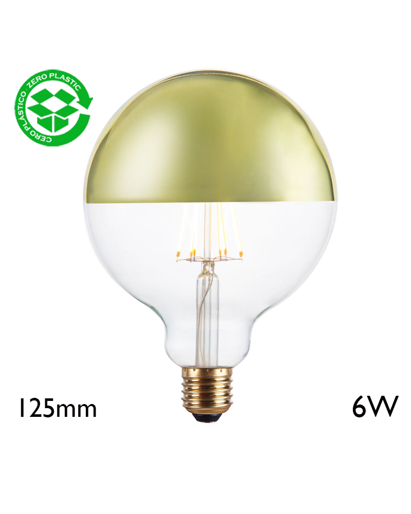 Globe Bulb 125 mm Green Dome filaments LED E27 6W 2700K 750Lm