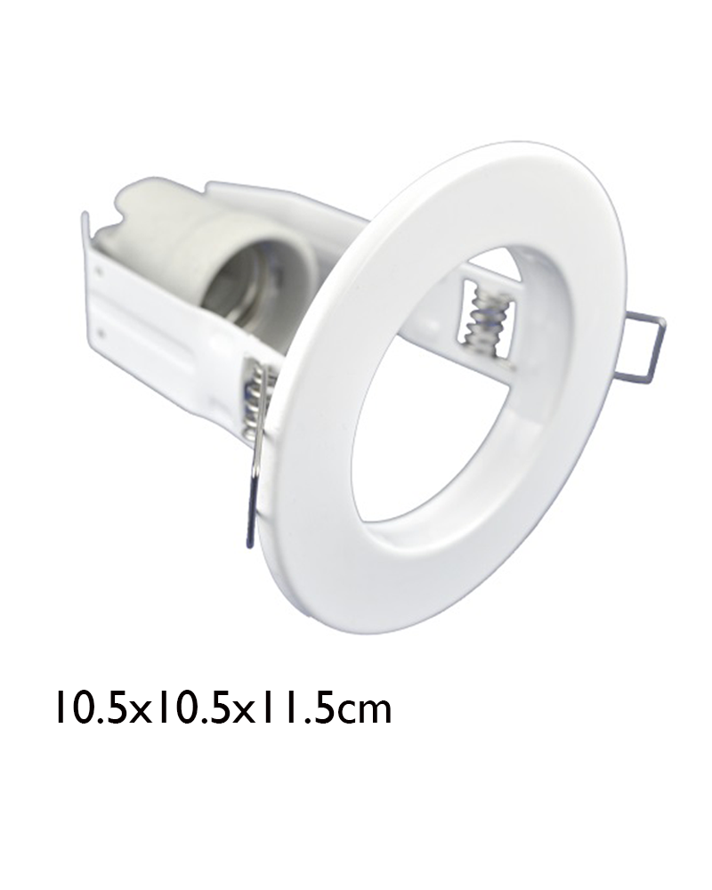 Recessed reflector ring R63 thread E27 steel with ceramic lamp holder