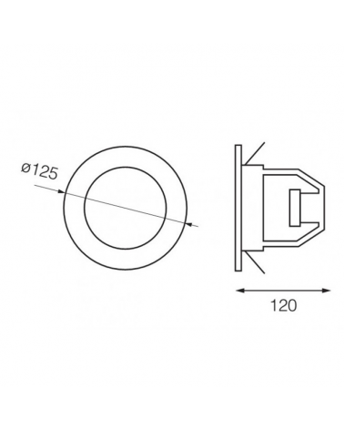 Recessed reflector ring R80 thread E27 steel with ceramic lamp holder