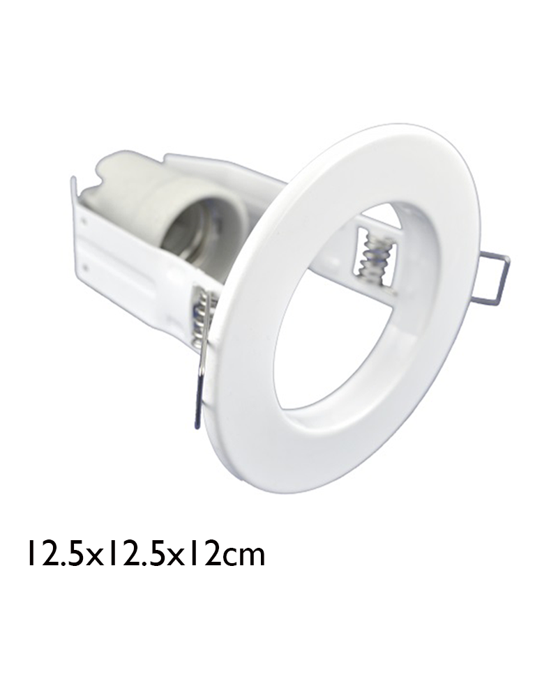 Recessed reflector ring R80 thread E27 steel with ceramic lamp holder