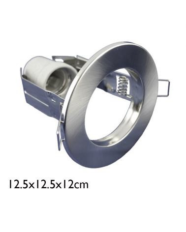 Aro empotrable reflectora R80 rosca E27 acero con portalámparas de cerámica