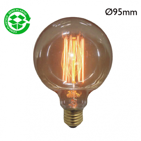 Globe bulb 95mm carbon filament 40W E27 with multiple filaments