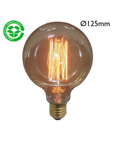 Globe bulb 125mm carbon filament 40W E27 with multiple filaments