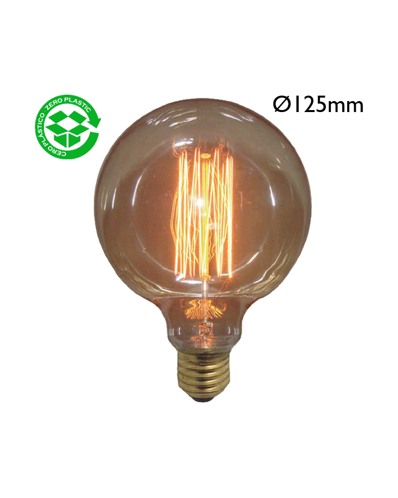 Globe bulb 125mm carbon filament 40W E27 with multiple filaments