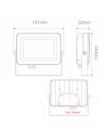 Proyector de exteriores 12,1cm 10W