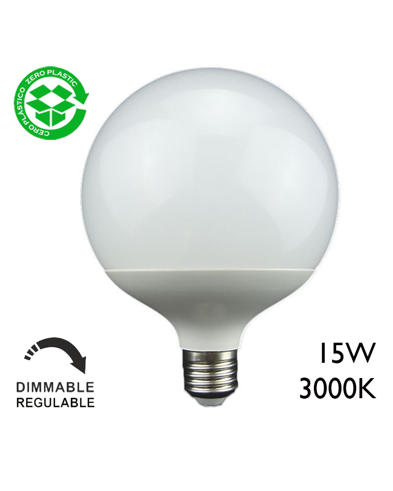 Globe Bulb LED 15W Dimmable 120mm E27 Warm Light 3000K