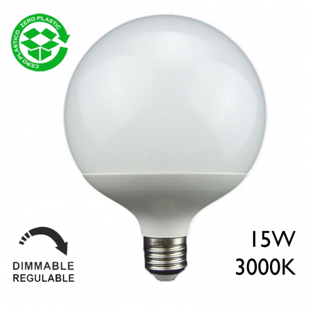 Globe Bulb LED 15W Dimmable 120mm E27 Warm Light 3000K