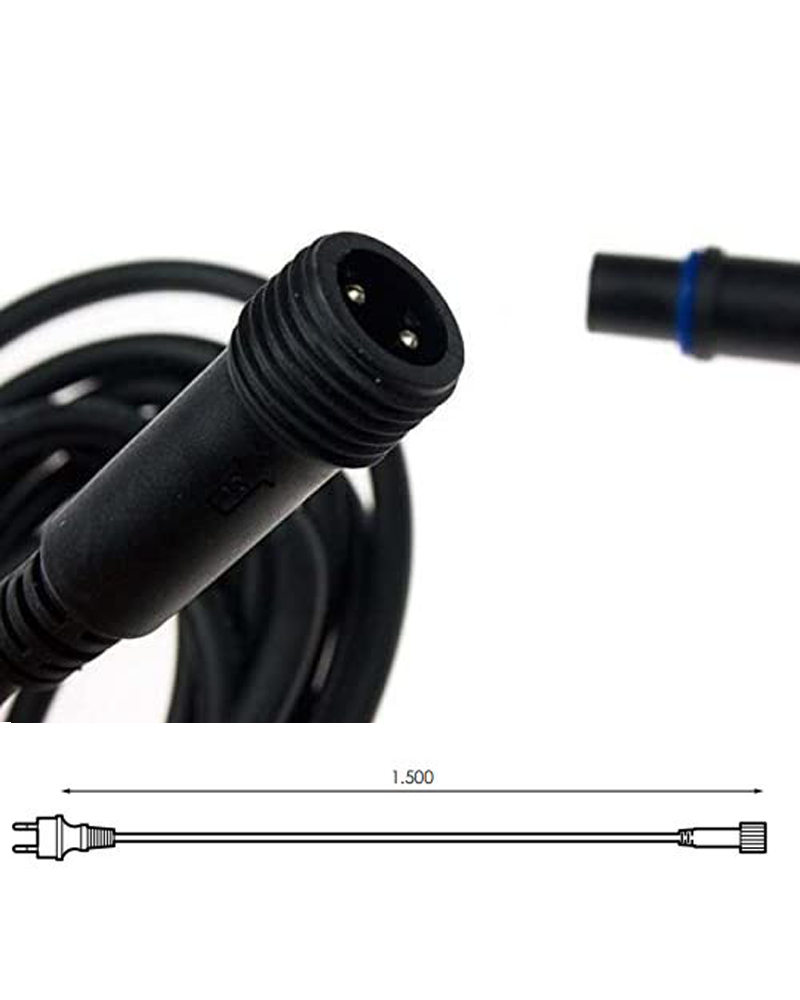Cable alimentación 150cms negro 230V para guirnaldas 
