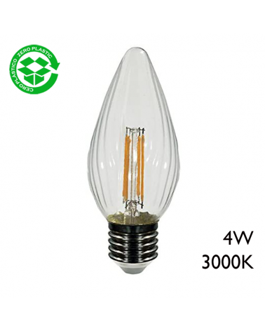 LED filament torch bulb 4W E27 3000ºK 400Lm