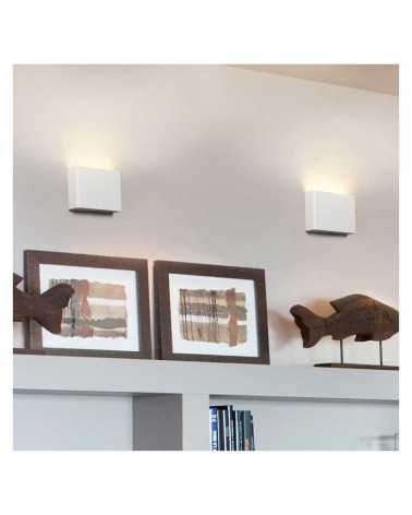 Aplique señalética personalizable 13cm rectangular aluminio regulable LED 4W 2700K 400Lm luz inferior