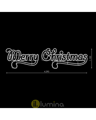Outdoor LED lighted MERRY CHRISTMAS sign 4.29 meters IP65 111W