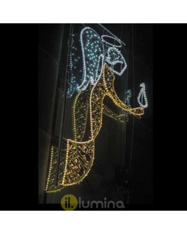 Christmas LED Angel with candle figure 1.29x2.39 meters suitable for outdoor