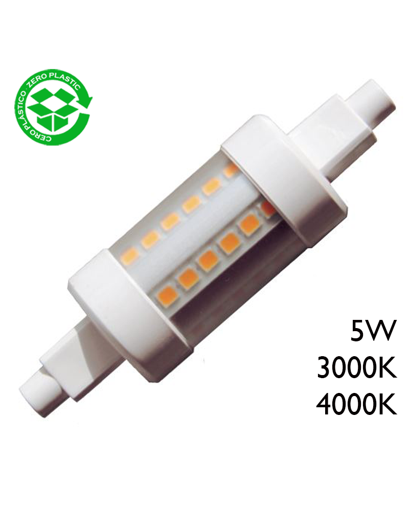 Linear bulb 78 mm. LED 5W R7S 360º 500 Lm