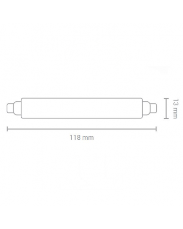 Lámpara lineal 118 mm. LED 8W R7S 360º 850 Lm
