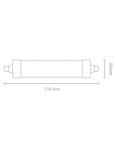 LED linear bulb 118 mm. 10W R7s 360º 1000 Lm