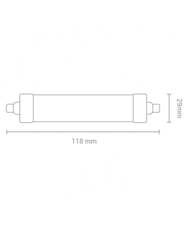 Dimmable linear lamp 118 mm. LED 12W R7S 360º 1500 Lm