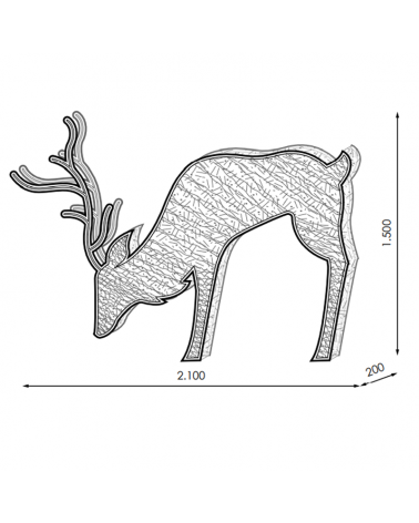 Christmas figure Reindeer grazing 3D LED and luminous tapestry 2.10x1.50 meters IP65 low voltage 24V