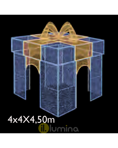 Caja de regalo LED Flashing 3D transitable 4x4x4,50 metros IP65 baja tensión 24V