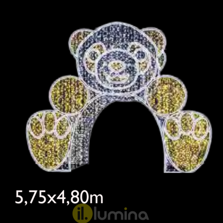 Walkable 3D LED bear portal 5.75x4.80x1.50 meters IP65 low voltage 24V