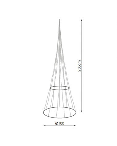 LED cone flashing 2.50 meters IP65 low voltage 24V 36W