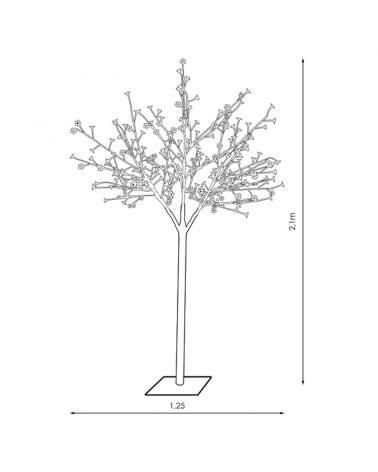 2.10 meter LED Winter Tree with 400 LEDs of warm light IP44 low voltage 24V